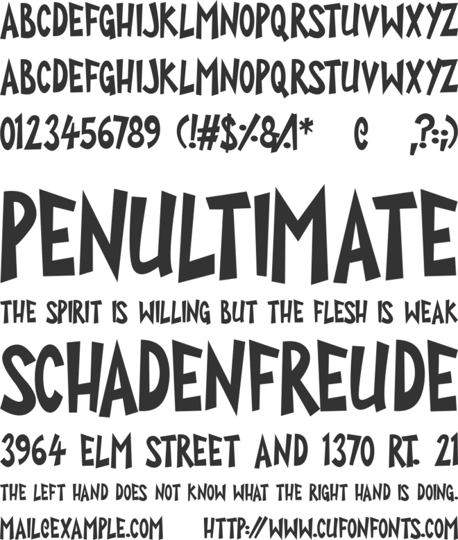 Super Toons font preview