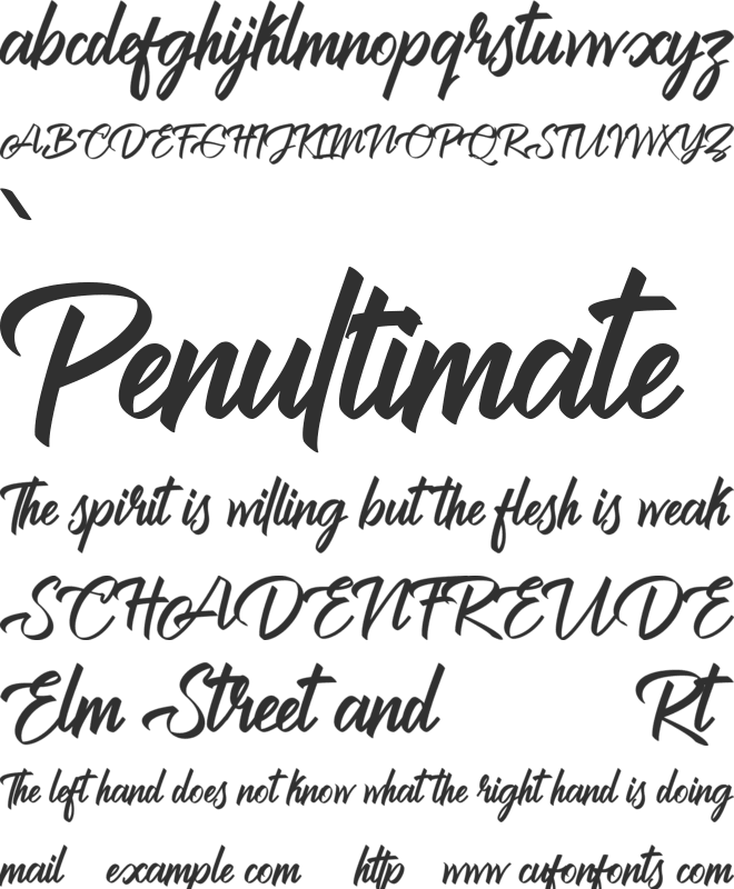 Brilliantte Presonal Use Only font preview