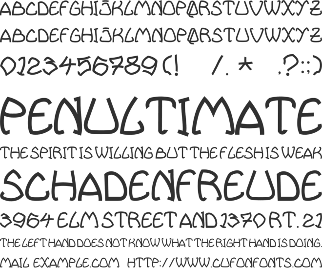 Bellhuy family font preview