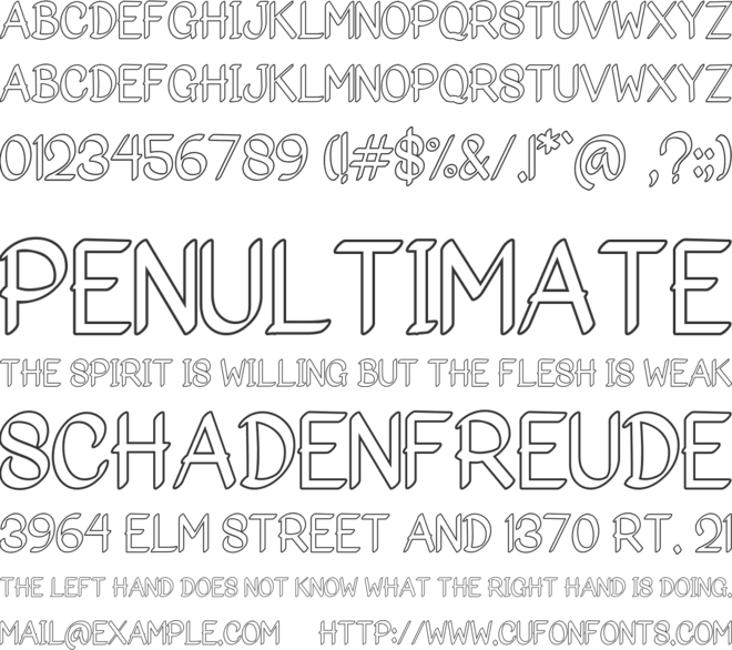 Bigoutliner font preview