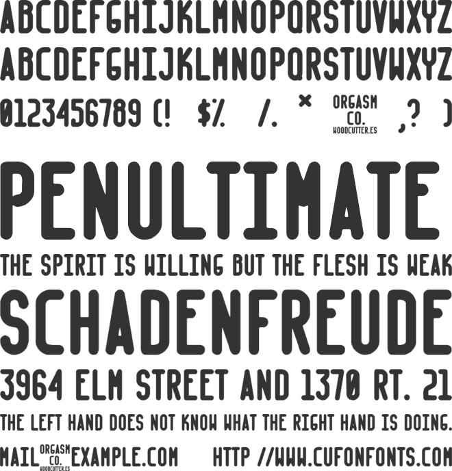 Orgasm Co. font preview