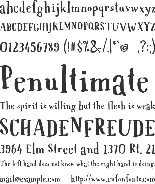 Upirjump font preview