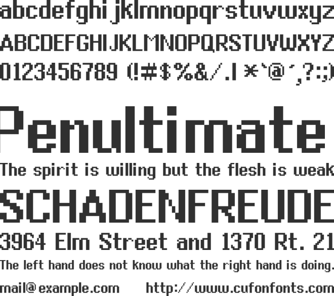 Generic Mobile System font preview