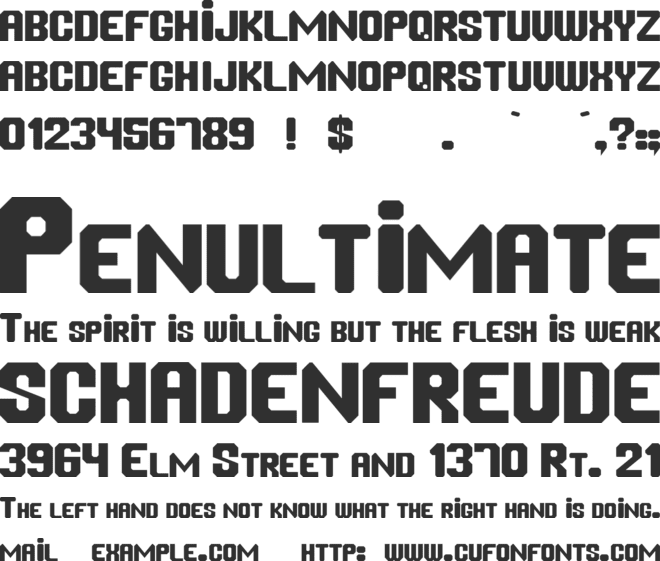 Chanfrada font preview