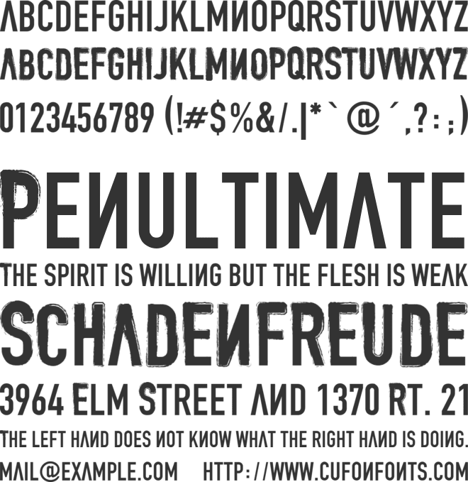 Denial font preview