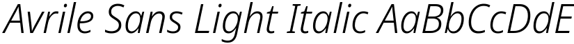 Avrile Sans Light Italic font