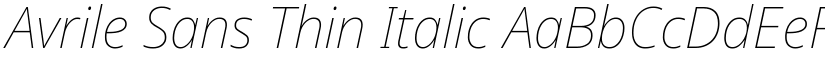Avrile Sans Thin Italic font