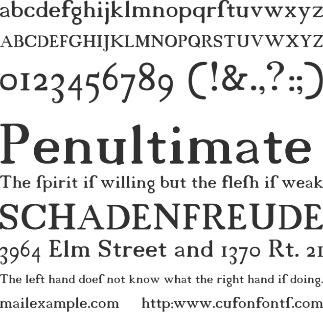18th Century font preview