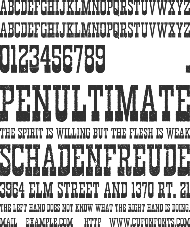 Durango Western Eroded font preview
