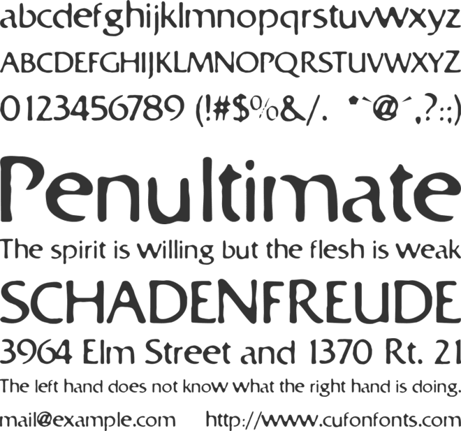 Bastard font preview