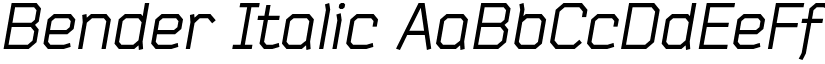 Bender Italic font
