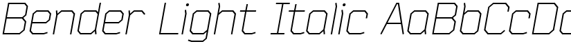 Bender Light Italic font