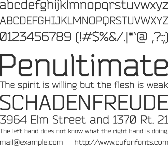 Bender font preview