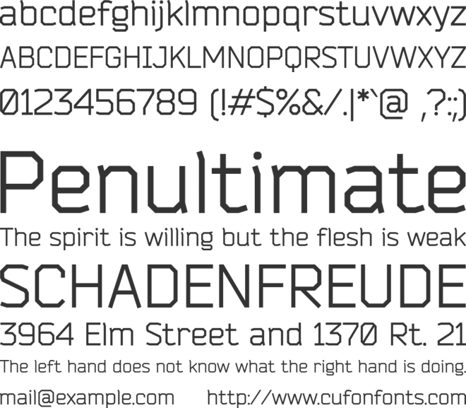 Bender font preview