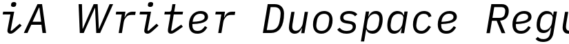 iA Writer Duospace RegularItalic font