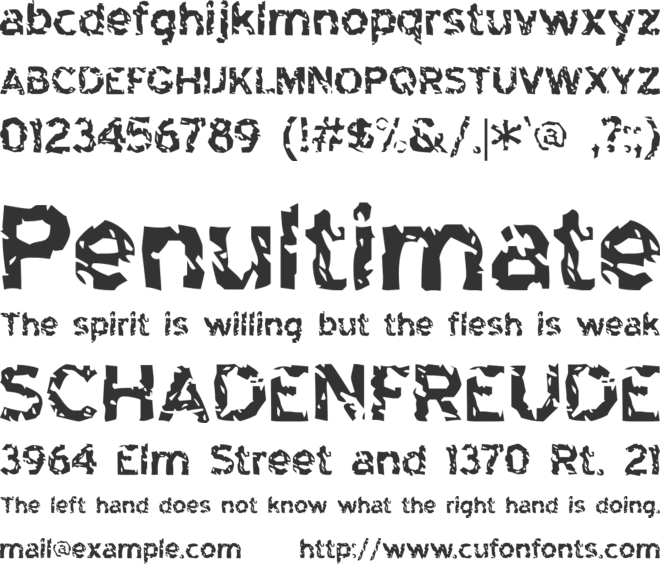 Highway to Heck font preview