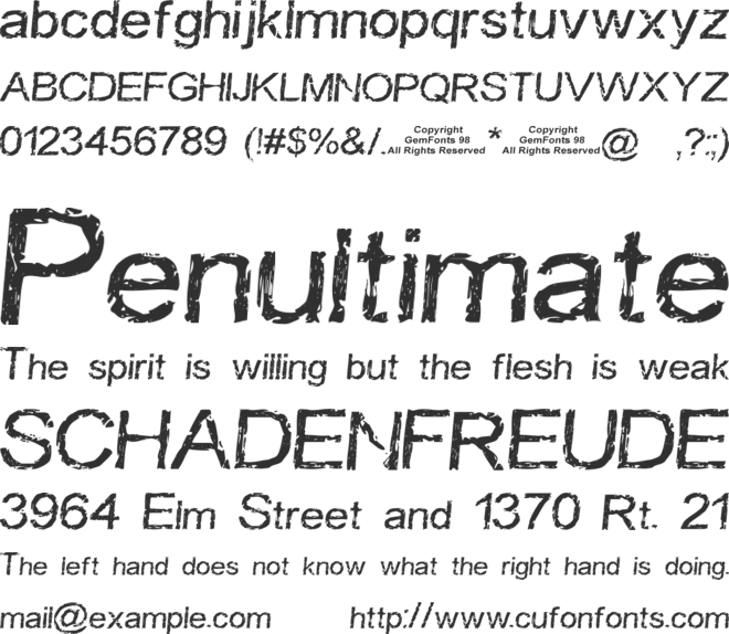 Carbonized Timber font preview