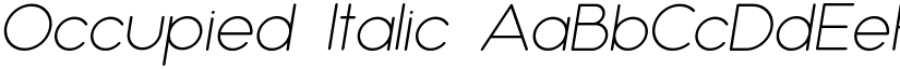 Occupied Italic font