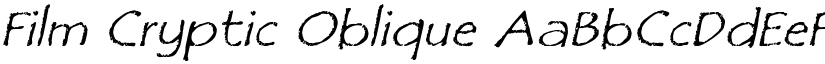 Film Cryptic Oblique font