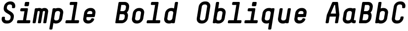 Simple Bold Oblique font