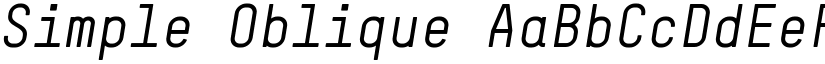 Simple Oblique font