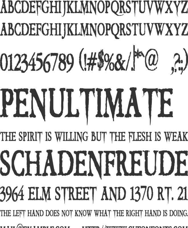 VTC Embrace font preview