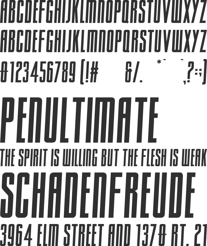 Sacco font preview