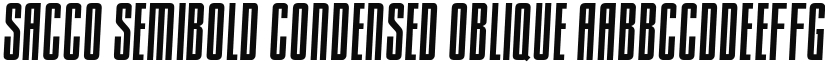 Sacco SemiBold Condensed Oblique font