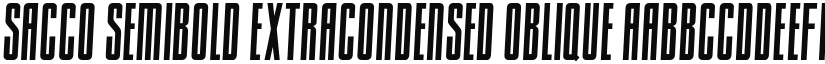 Sacco SemiBold ExtraCondensed Oblique font