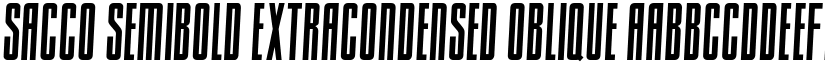 Sacco SemiBold ExtraCondensed Oblique font