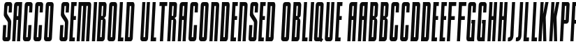 Sacco SemiBold UltraCondensed Oblique font