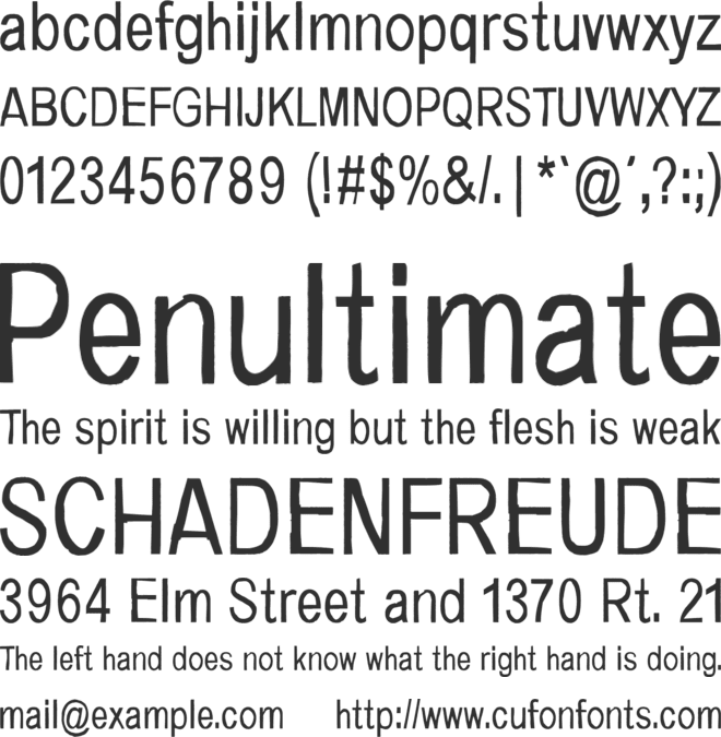 Music for empty apartments font preview