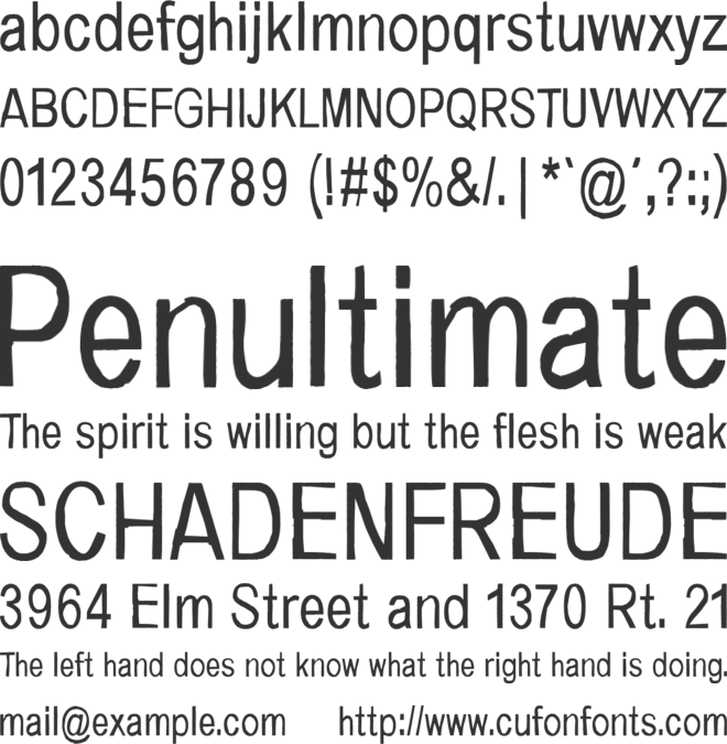 Music for empty apartments font preview