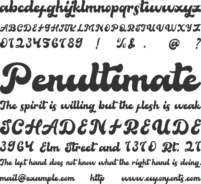 BellaFree font preview