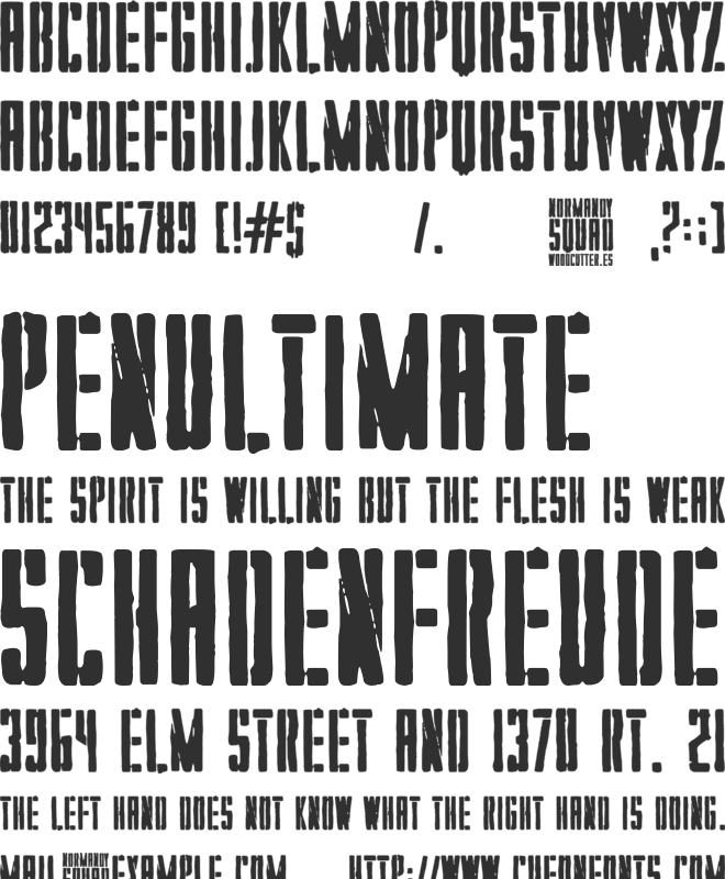 Normandy Squad font preview