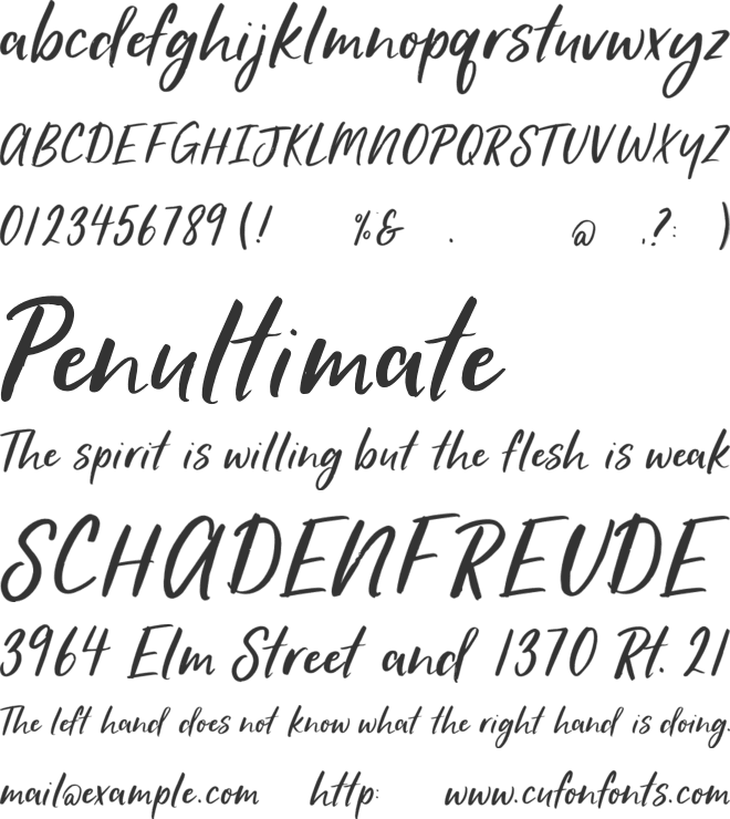 January font preview