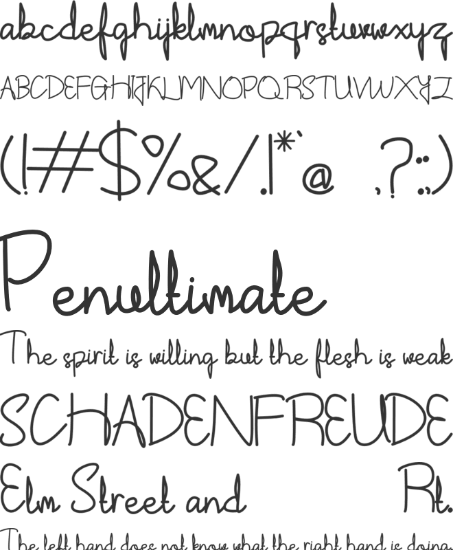 Shintelline font preview