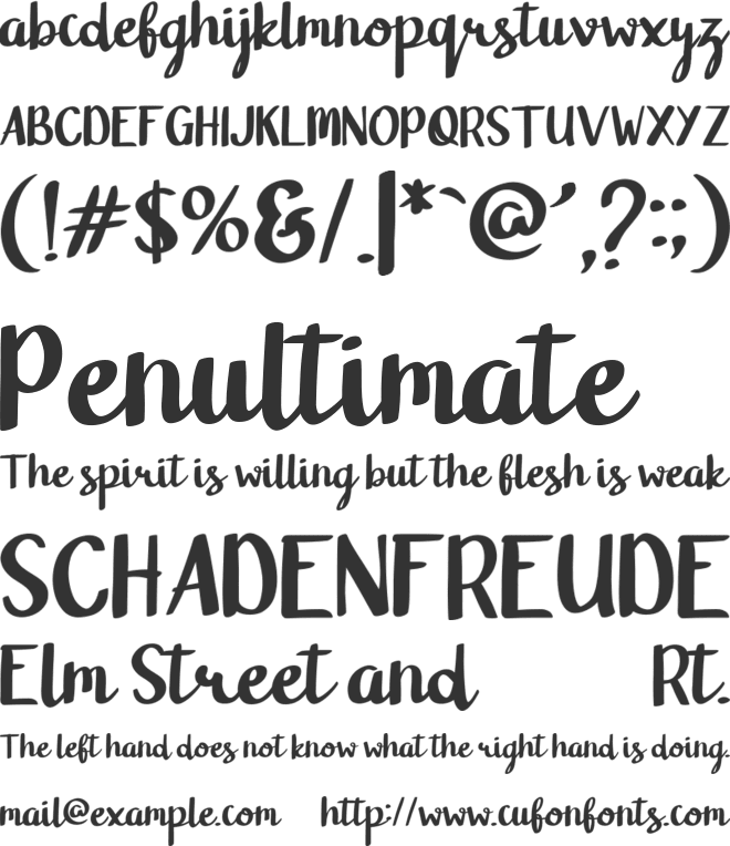 Blanford font preview