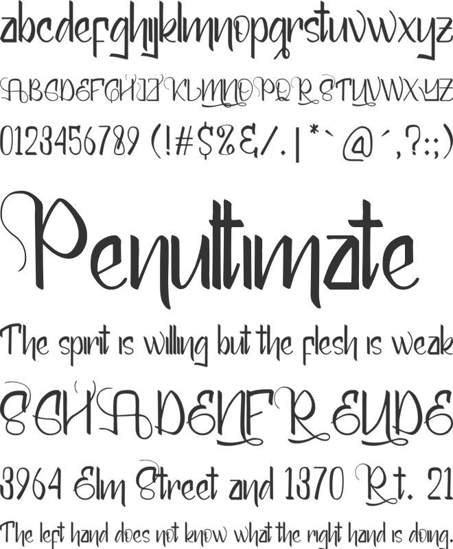 Mellunker font preview