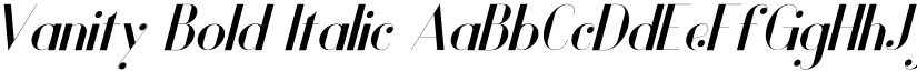 Vanity Bold Italic font