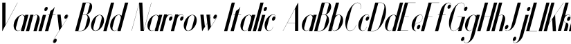 Vanity Bold Narrow Italic font