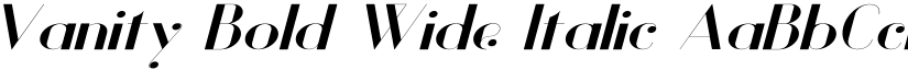 Vanity Bold Wide Italic font