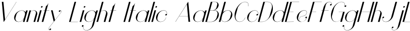 Vanity Light Italic font