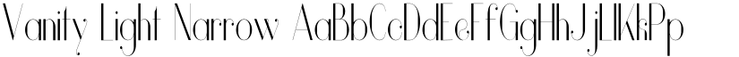 Vanity Light Narrow font