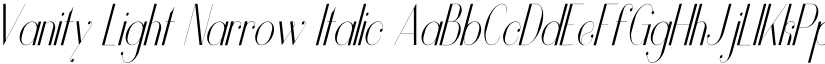 Vanity Light Narrow Italic font