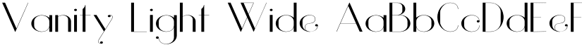 Vanity Light Wide font