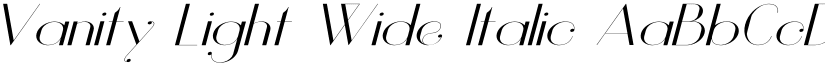 Vanity Light Wide Italic font