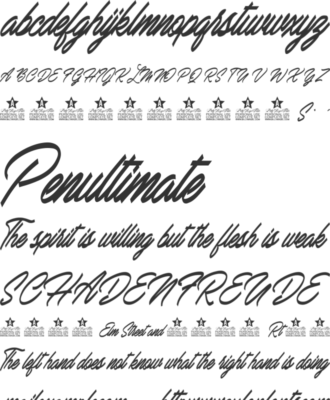 Secretss Personal Use font preview