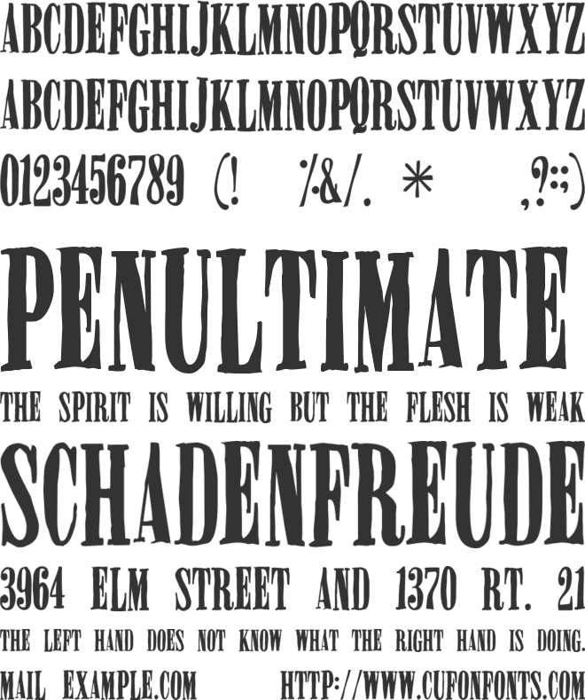 Miserable font preview