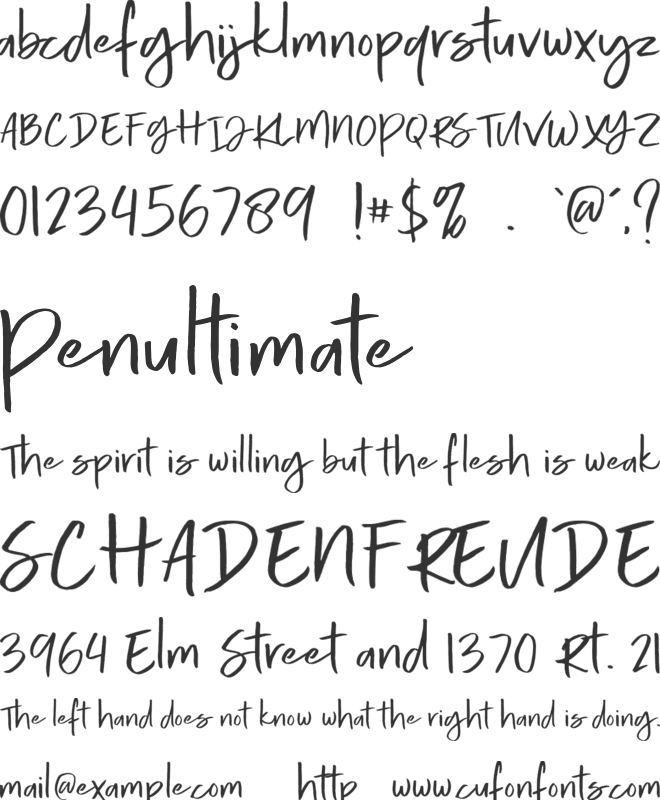 Calorie font preview